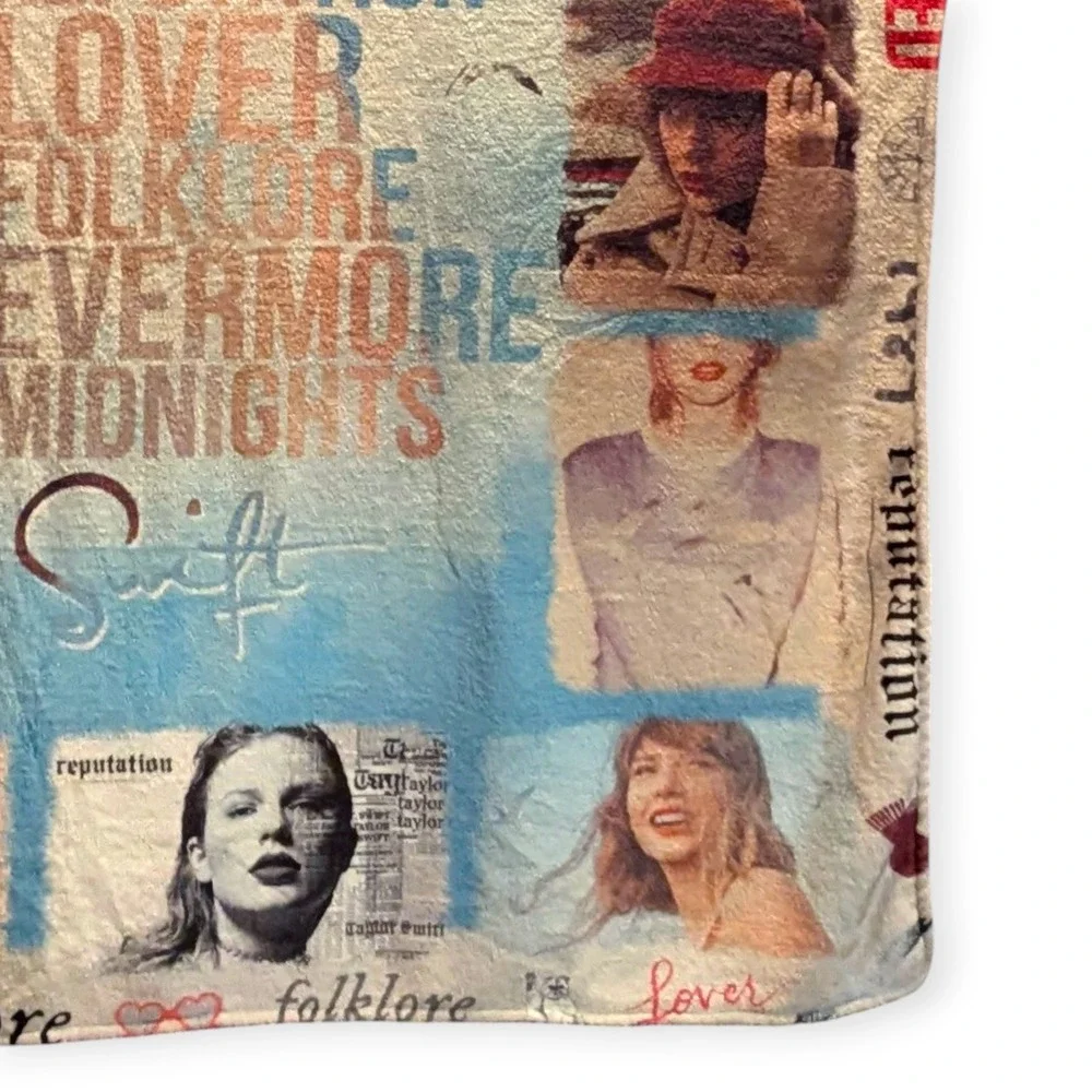 Taylor Swift Eras Tour‎ Fleece Throw Blanket Albums Signature Graphic Multicolor
